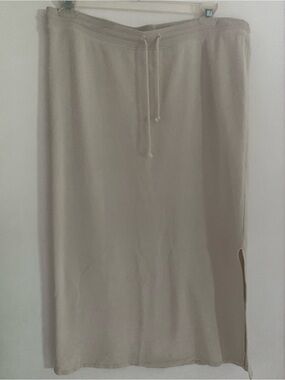 Universal Thread Neutral Drawstring Maxi Skirt - Light Taupe